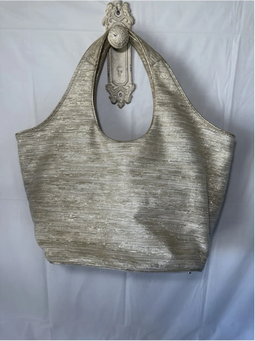 Kate Spade New York Starlight LARGE TATE Gold Metallic shimmer $495 RETAIL RARE